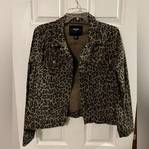 Nine West leopard jean jacket
